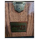 Porta File Personal File Safe Cabinet Wood Finish - Air Lok Humidor Box & Black Storage Box