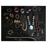 Assorted Costume Jewelry - Necklaces, Bracelets, Watches & Pins