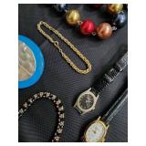 Assorted Costume Jewelry - Necklaces, Bracelets, Watches & Pins