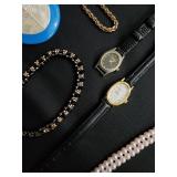 Assorted Costume Jewelry - Necklaces, Bracelets, Watches & Pins