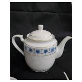 Time Porcelain China Claremont Japan Teacups & Saucers Teapot Set - Floral Borders