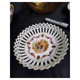 Vintage Floral China & Carnival Glass Collection - Germany Marked & Iridescent Pieces