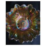 Vintage Floral China & Carnival Glass Collection - Germany Marked & Iridescent Pieces