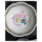 Shofu China Occupied Japan Floral Plates, Hawaii Souvenir Plates, Creamers & Filigree Center Dish