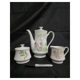 Sheffield Herbs & Spices Teapot Set - Floral 3-Piece Tea Service