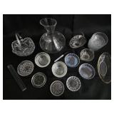 Crystal Cut-Glassware Assortment - Bowls, Decanter, Carafe, Basket