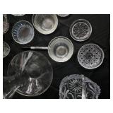 Crystal Cut-Glassware Assortment - Bowls, Decanter, Carafe, Basket