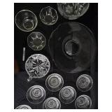 Crystal Clear Glassware - Floral/Starburst Pattern - Assorted Pieces