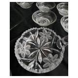 Crystal Clear Glassware - Floral/Starburst Pattern - Assorted Pieces