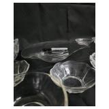 Crystal Clear Glassware - Floral/Starburst Pattern - Assorted Pieces