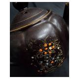 Made in Japan Ceramic Vase Set - Celadon Blue Vases (3) & Brown Floral Teapot & Green Teapot