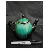 Made in Japan Ceramic Vase Set - Celadon Blue Vases (3) & Brown Floral Teapot & Green Teapot