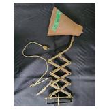 Vintage Adjustable-Arm Desk Lamp with Brown Cone Shade