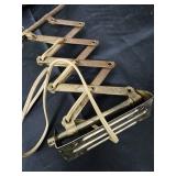 Vintage Adjustable-Arm Desk Lamp with Brown Cone Shade