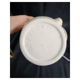 A Gift From FTD White Ceramic Creamer & Pitcher Set on Embossed Plate (Made in China)