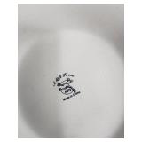 A Gift From FTD White Ceramic Creamer & Pitcher Set on Embossed Plate (Made in China)