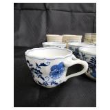 Blue Danube Flow Blue Porcelain Mugs & Creamers Set - Made in China