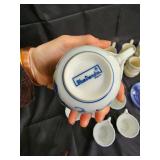 Blue Danube Flow Blue Porcelain Mugs & Creamers Set - Made in China