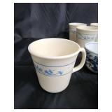 Blue Danube Flow Blue Porcelain Mugs & Creamers Set - Made in China