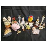 Assorted Ceramic Figurines, Snow Globe & Porcelain Keepsakes - Vintage Collectibles