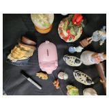 Assorted Ceramic Figurines, Snow Globe & Porcelain Keepsakes - Vintage Collectibles