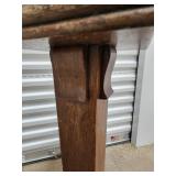 Wooden Pedestal Plant Stand - Square Top, Dark Stain, Vintage