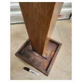 Wooden Pedestal Plant Stand - Square Top, Dark Stain, Vintage