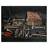 Vintage Rusty Hand Tools Collection - Wrenches, Pliers, Drill Bits & More