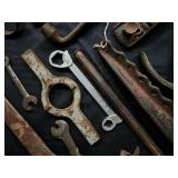 Vintage Rusty Hand Tools Collection - Wrenches, Pliers, Drill Bits & More