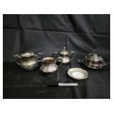 Barbour Silver Co. Quadruple Plate Tea Set - Floral Engraving & Decorative Plate