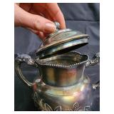 Barbour Silver Co. Quadruple Plate Tea Set - Floral Engraving & Decorative Plate