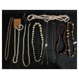 Beaded Necklaces (Lot of 9) - Ivory/Cream, Wood & Shell Accents