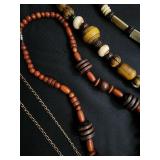 Beaded Necklaces (Lot of 9) - Ivory/Cream, Wood & Shell Accents