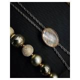 Beaded Necklaces (Lot of 9) - Ivory/Cream, Wood & Shell Accents