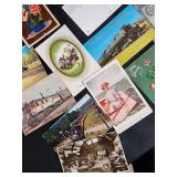 Vintage Postcards Collection - Assorted Greeting, Scenic, Floral & Train Cards