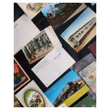 Vintage Postcards Collection - Assorted Greeting, Scenic, Floral & Train Cards