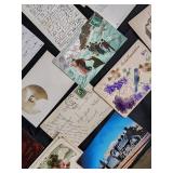 Vintage Postcards Collection - Assorted Greeting, Scenic, Floral & Train Cards