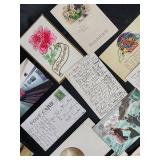 Vintage Postcards Collection - Assorted Greeting, Scenic, Floral & Train Cards