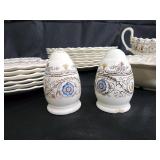 Copeland Spode Florence Dinnerware Set - Plates, Creamer, Gravy Boat, Salt & Pepper Shakers