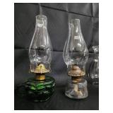 Glass Hurricane Oil Lamps (Lot of 4)
