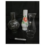 Glass Hurricane Oil Lamps (Lot of 4)