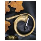 Antique Brass Lamp Parts & Vintage Metal Decor Collection - Glass Shade, Leaves, Bells