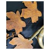 Antique Brass Lamp Parts & Vintage Metal Decor Collection - Glass Shade, Leaves, Bells