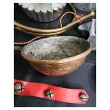 Antique Brass Lamp Parts & Vintage Metal Decor Collection - Glass Shade, Leaves, Bells