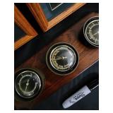 Bird of Paradise Prints in Oak Frames with Vintage Glassware Cabinet