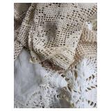 Vintage Embroidered Linen & Lace Textiles Collection - Floral & Crochet Details