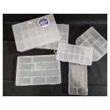 Clear Plastic Storage Organizer Boxes - 5-Piece Assorted Compartment Set