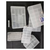 Clear Plastic Storage Organizer Boxes - 5-Piece Assorted Compartment Set