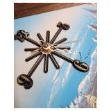 Bird Clock & Winter Landscape Print & Playing Cards Wall Art (Lot of 3)