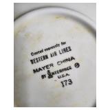 Decorative Porcelain Plates - Norman Rockwell, Betty Ross, Western Air Lines Mayer China Set